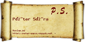 Péter Sára névjegykártya