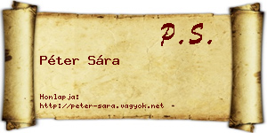 Péter Sára névjegykártya
