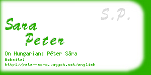 sara peter business card